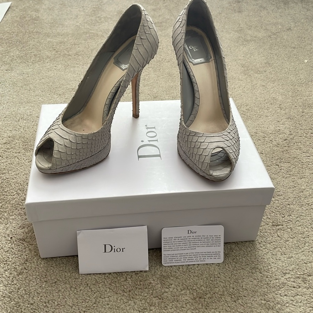 Christian Dior "Miss Dior" Peep toe platform heels, size 37/US 7 - Picture 1 of 10